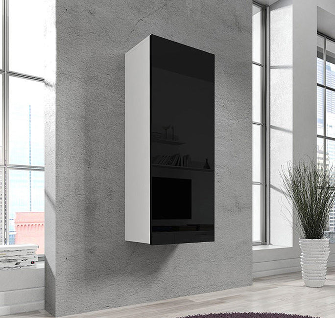 Mueble colgante modelo Nerea V1 (40x126cm) en blanco y negro