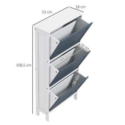 Sapateira Vertical Vergu com 3 Compartimentos - Design Nórdico