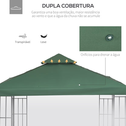 Outsunny Toldo de Substituição 3x3m para Pérgolas Toldo de Substituição de Pérgolas de Jardim Verde