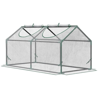 Outsunny Estufa 119x60x60cm Estufa de Jardim com 2 Janelas Enroláveis para Cultivo de Plantas Verduras Flores Transparente