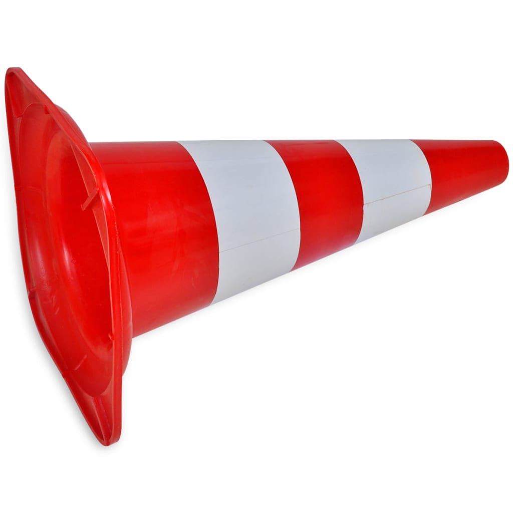 10 cones de sinalização viária reflexivos vermelho e branco, 50 cm - Leva - Me - Contigo