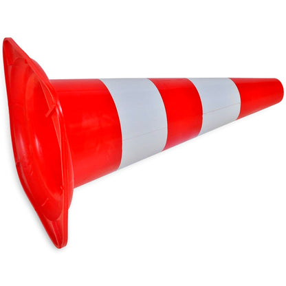 10 cones de sinalização viária reflexivos vermelho e branco, 50 cm - Leva - Me - Contigo