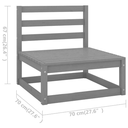 10 pcs conj. lounge de jardim + almofadões pinho maciço cinza - Leva - Me - Contigo