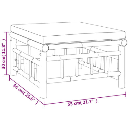 10 pcs conj. lounge de jardim bambu c/ almofadões cinza - escuros - Leva - Me - Contigo