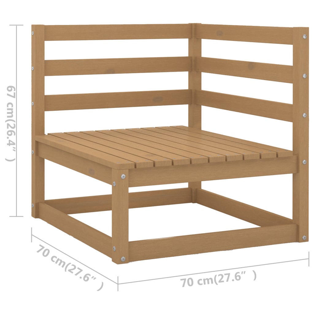 10 pcs conj. lounge jardim almofadões pinho maciço castanho mel - Leva - Me - Contigo