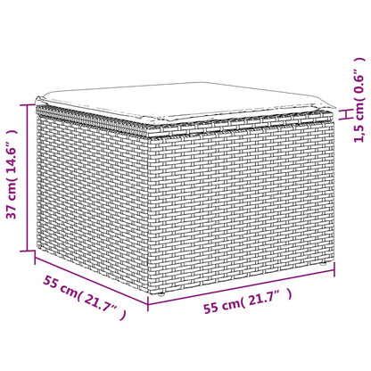 10 pcs conjunto de sofás p/ jardim com almofadões vime PE bege - Leva - Me - Contigo