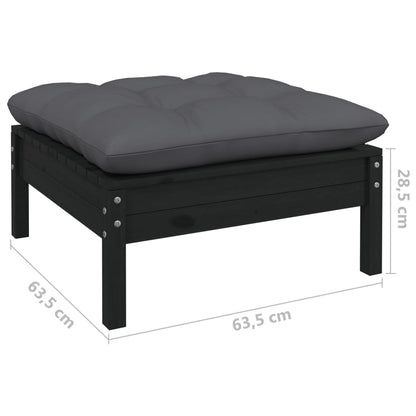 10 pcs conjunto lounge de jardim c/ almofadões pinho preto - Leva - Me - Contigo