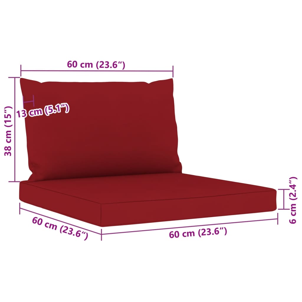 10 pcs conjunto lounge de jardim c/ almofadões vermelho tinto - Leva - Me - Contigo