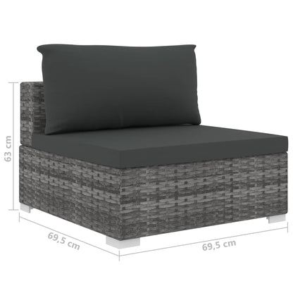 10 pcs conjunto lounge de jardim c/ almofadões vime PE cinzento - Leva - Me - Contigo