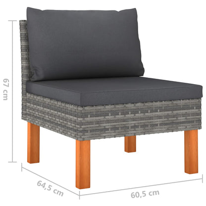 10 pcs conjunto lounge de jardim c/ almofadões vime PE cinzento - Leva - Me - Contigo