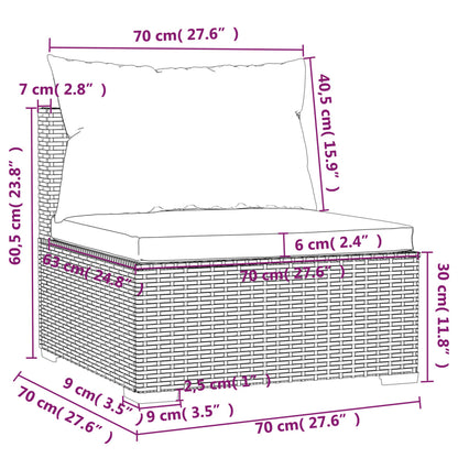 10 pcs conjunto lounge de jardim c/ almofadões vime PE cinzento - Leva - Me - Contigo