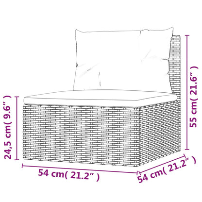 10 pcs conjunto lounge de jardim c/ almofadões vime PE cinzento - Leva - Me - Contigo