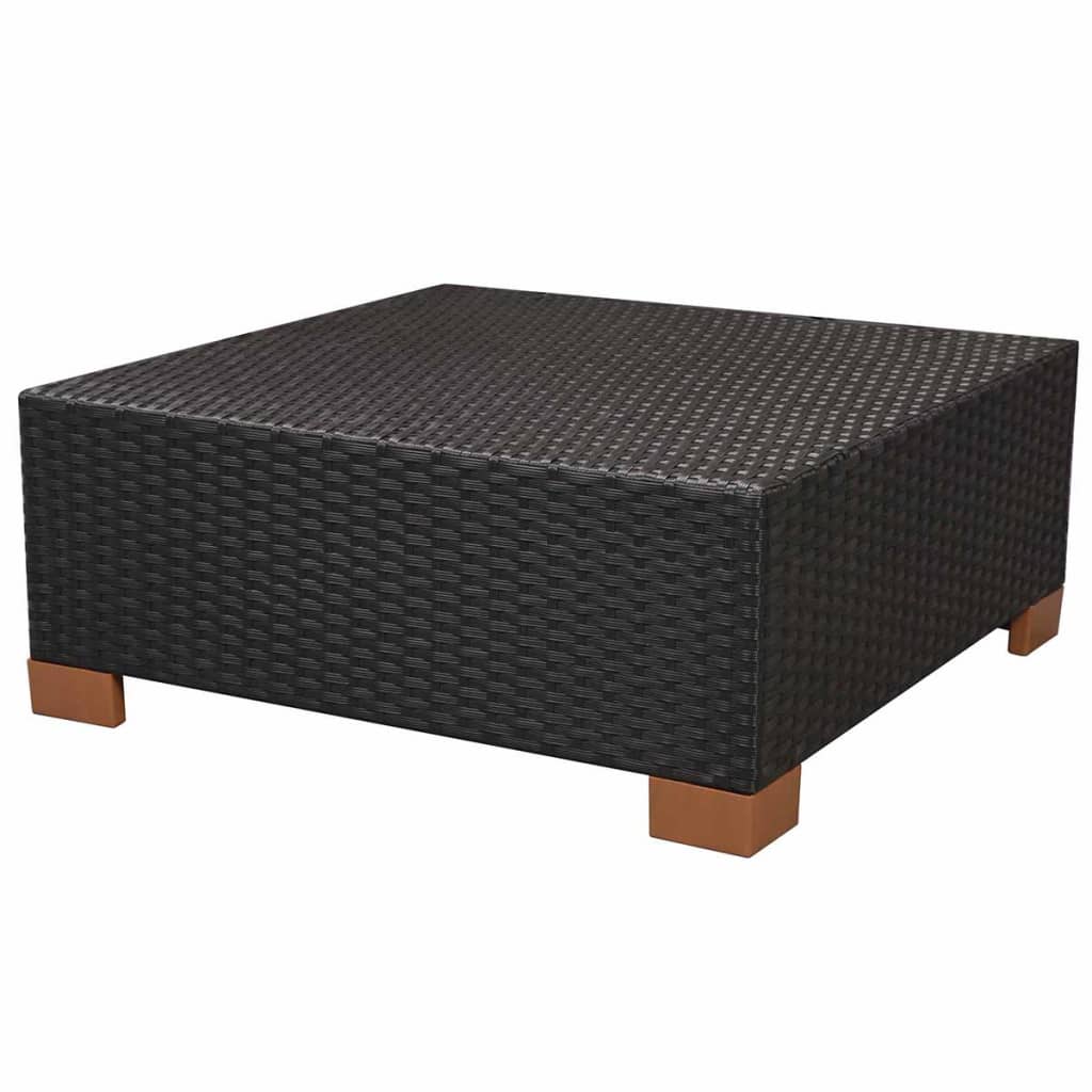 10 pcs conjunto lounge de jardim c/ almofadões vime PE preto - Leva - Me - Contigo