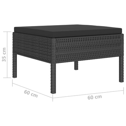 10 pcs conjunto lounge de jardim c/ almofadões vime PE preto - Leva - Me - Contigo