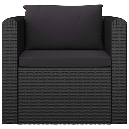 10 pcs conjunto lounge de jardim c/ almofadões vime PE preto - Leva - Me - Contigo