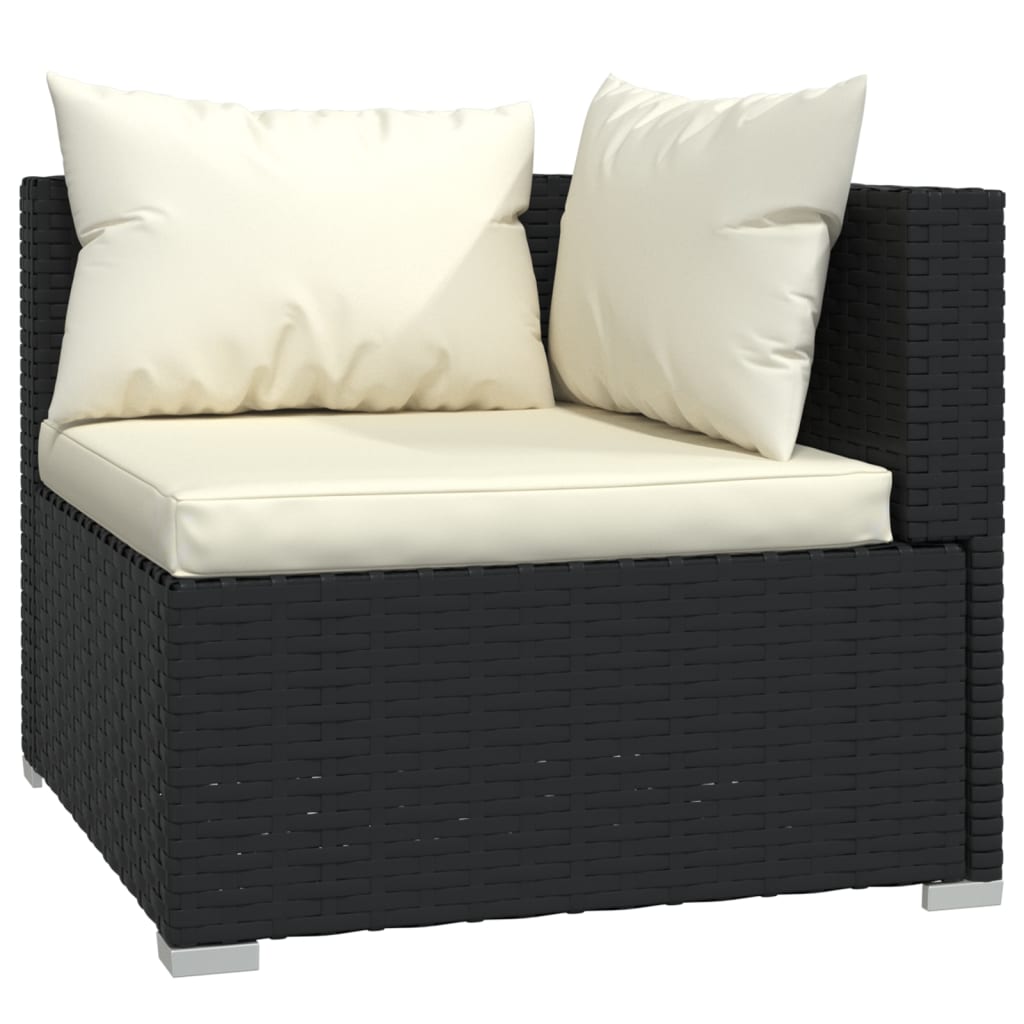 10 pcs conjunto lounge de jardim c/ almofadões vime PE preto - Leva - Me - Contigo