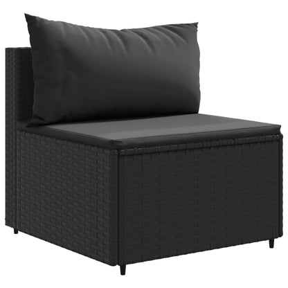 10 pcs conjunto lounge de jardim c/ almofadões vime PE preto - Leva - Me - Contigo