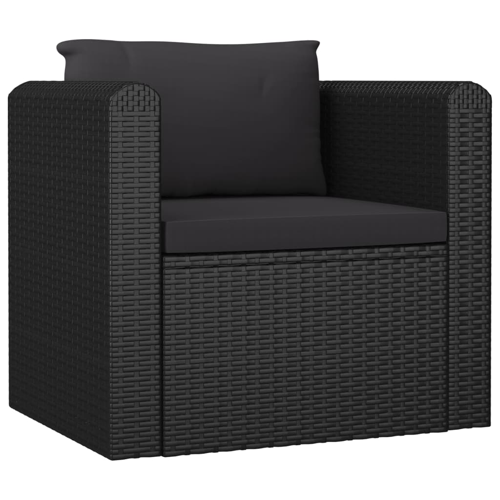 10 pcs conjunto lounge de jardim c/ almofadões vime PE preto - Leva - Me - Contigo