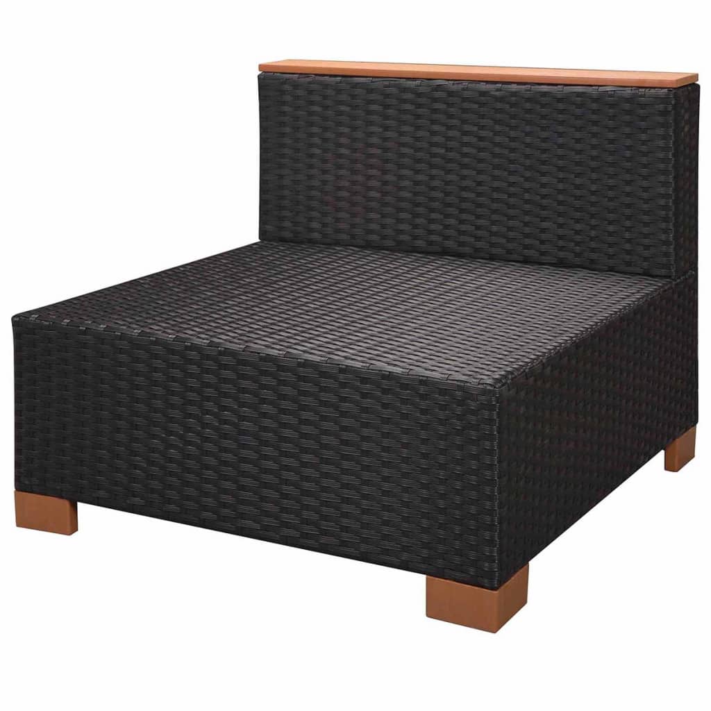 10 pcs conjunto lounge de jardim c/ almofadões vime PE preto - Leva - Me - Contigo