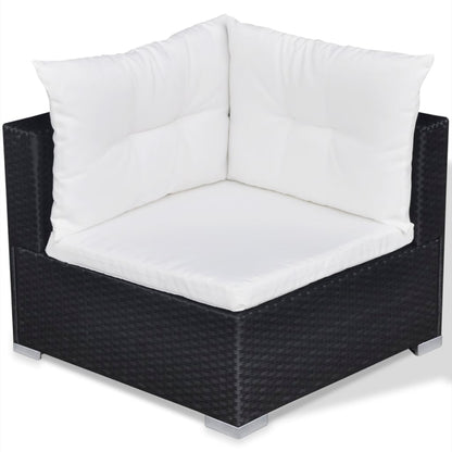 10 pcs conjunto lounge de jardim c/ almofadões vime PE preto - Leva - Me - Contigo