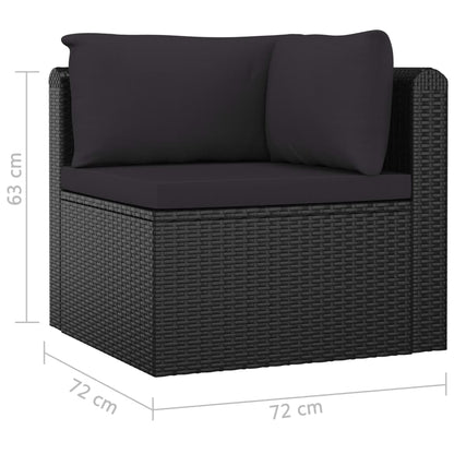 10 pcs conjunto lounge de jardim c/ almofadões vime PE preto - Leva - Me - Contigo