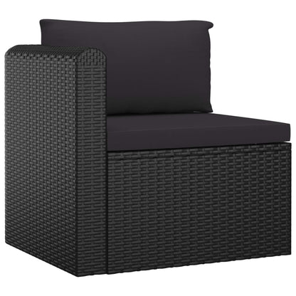 10 pcs conjunto lounge de jardim c/ almofadões vime PE preto - Leva - Me - Contigo