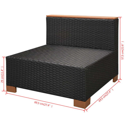 10 pcs conjunto lounge de jardim c/ almofadões vime PE preto - Leva - Me - Contigo