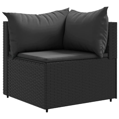 10 pcs conjunto lounge de jardim c/ almofadões vime PE preto - Leva - Me - Contigo