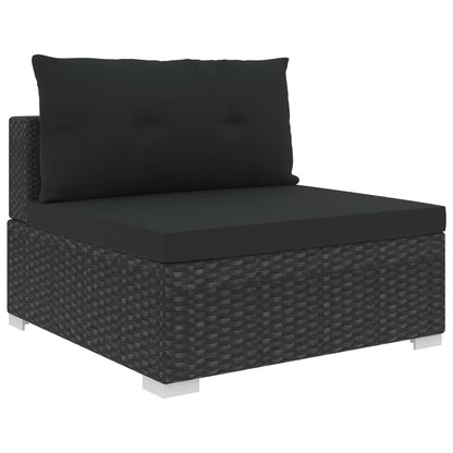 10 pcs conjunto lounge de jardim c/ almofadões vime PE preto - Leva - Me - Contigo