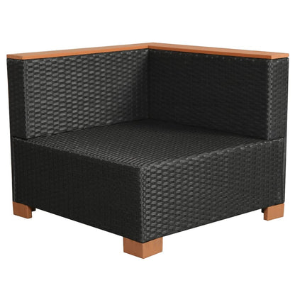 10 pcs conjunto lounge de jardim c/ almofadões vime PE preto - Leva - Me - Contigo