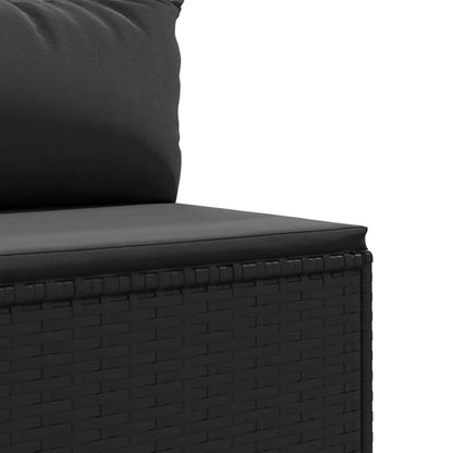 10 pcs conjunto lounge de jardim c/ almofadões vime PE preto - Leva - Me - Contigo