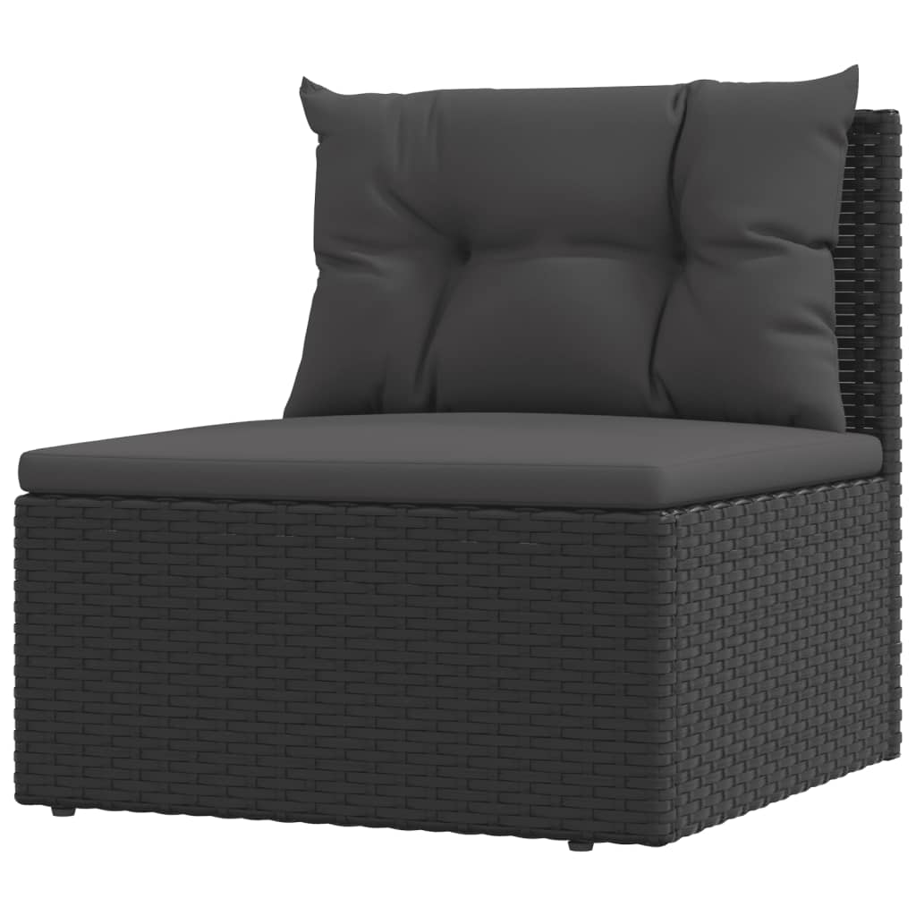 10 pcs conjunto lounge de jardim c/ almofadões vime PE preto - Leva - Me - Contigo