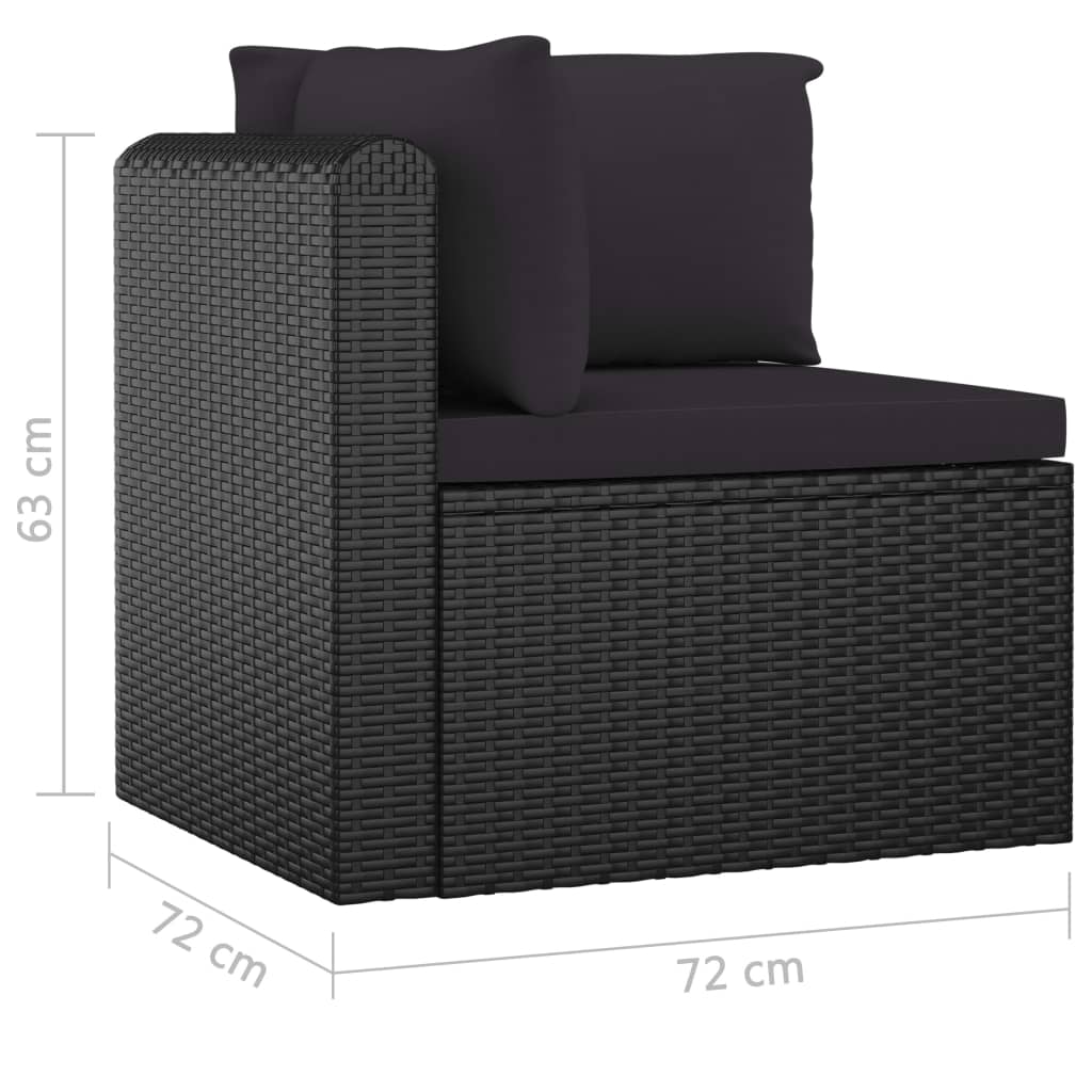 10 pcs conjunto lounge de jardim c/ almofadões vime PE preto - Leva - Me - Contigo