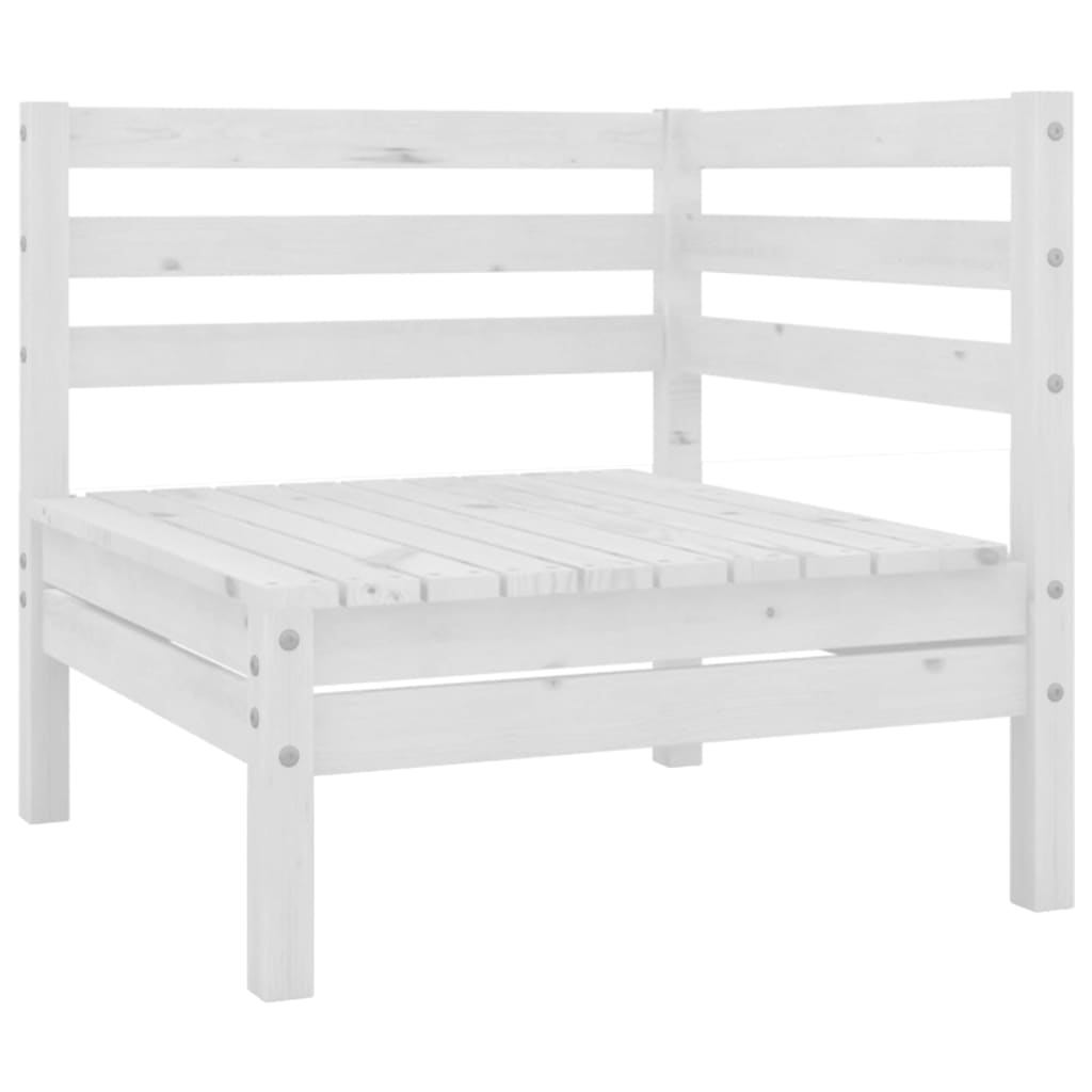 10 pcs conjunto lounge de jardim pinho maciço branco - Leva - Me - Contigo