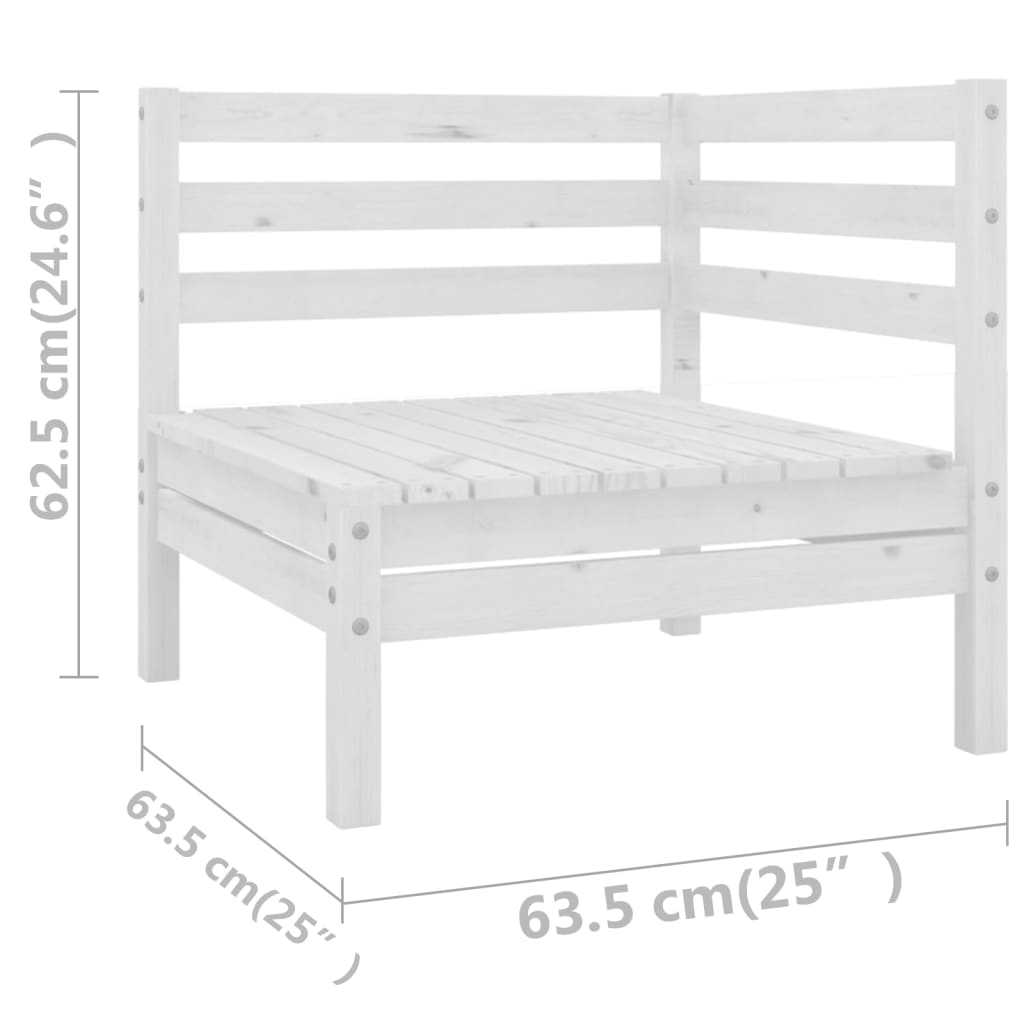 10 pcs conjunto lounge de jardim pinho maciço branco - Leva - Me - Contigo