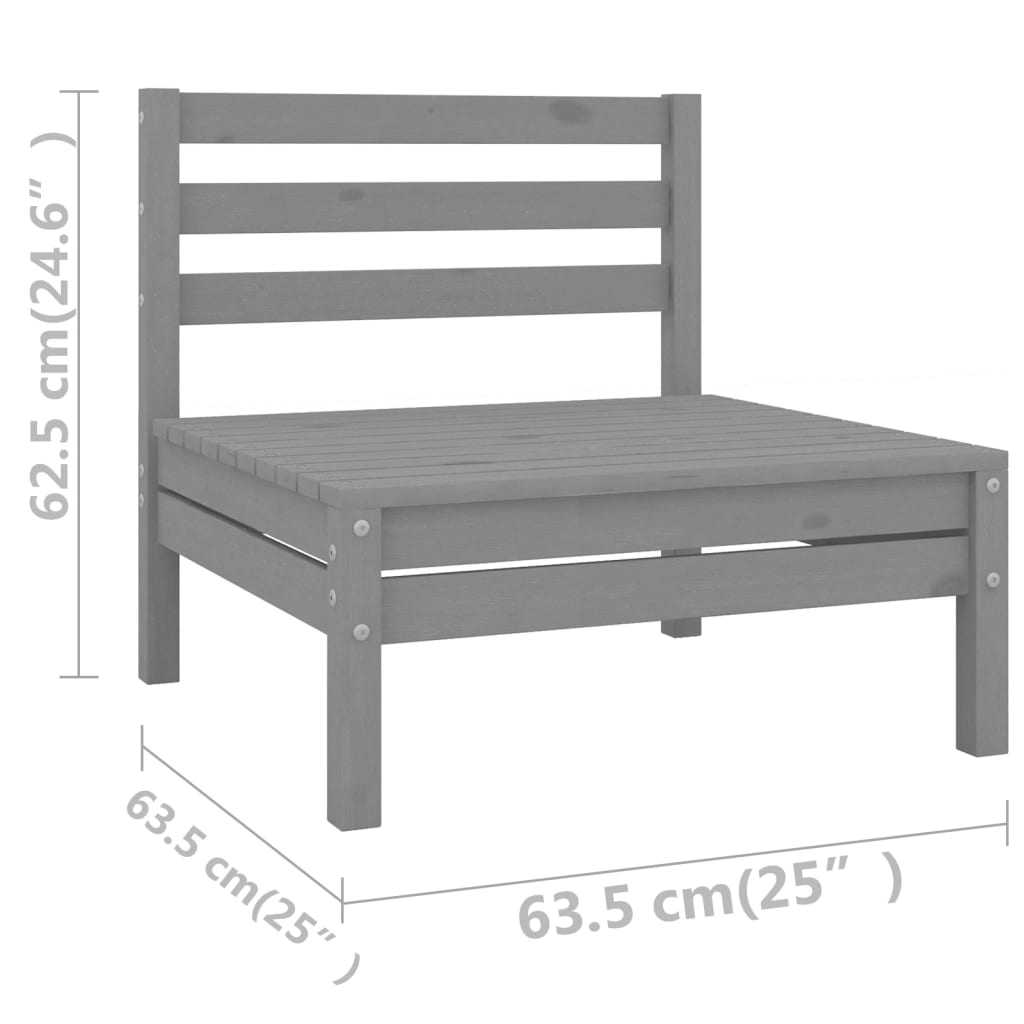 10 pcs conjunto lounge de jardim pinho maciço cinza - Leva - Me - Contigo