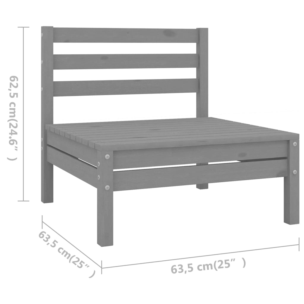 10 pcs conjunto lounge de jardim pinho maciço cinzento - Leva - Me - Contigo