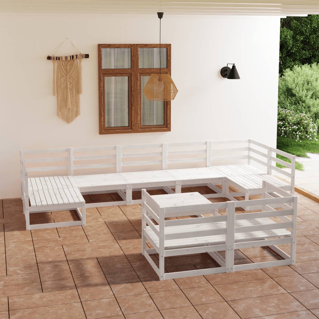 10 pcs conjunto lounge de jardim pinho maciço - Leva - Me - Contigo