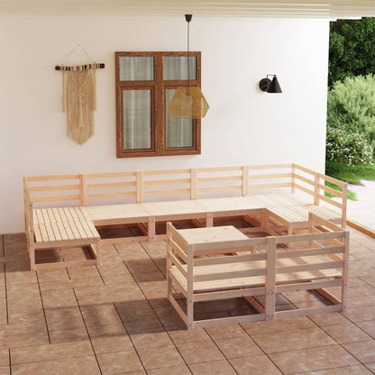 10 pcs conjunto lounge de jardim pinho maciço - Leva - Me - Contigo