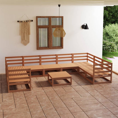 10 pcs conjunto lounge de jardim pinho maciço - Leva - Me - Contigo