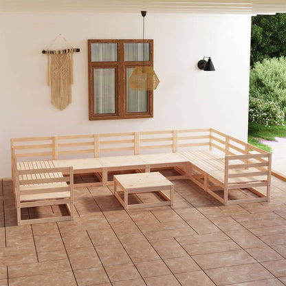 10 pcs conjunto lounge de jardim pinho maciço - Leva - Me - Contigo