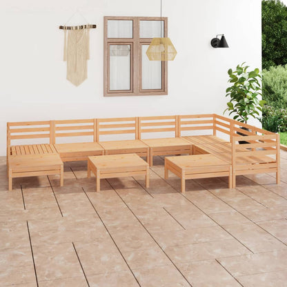 10 pcs conjunto lounge de jardim pinho maciço - Leva - Me - Contigo