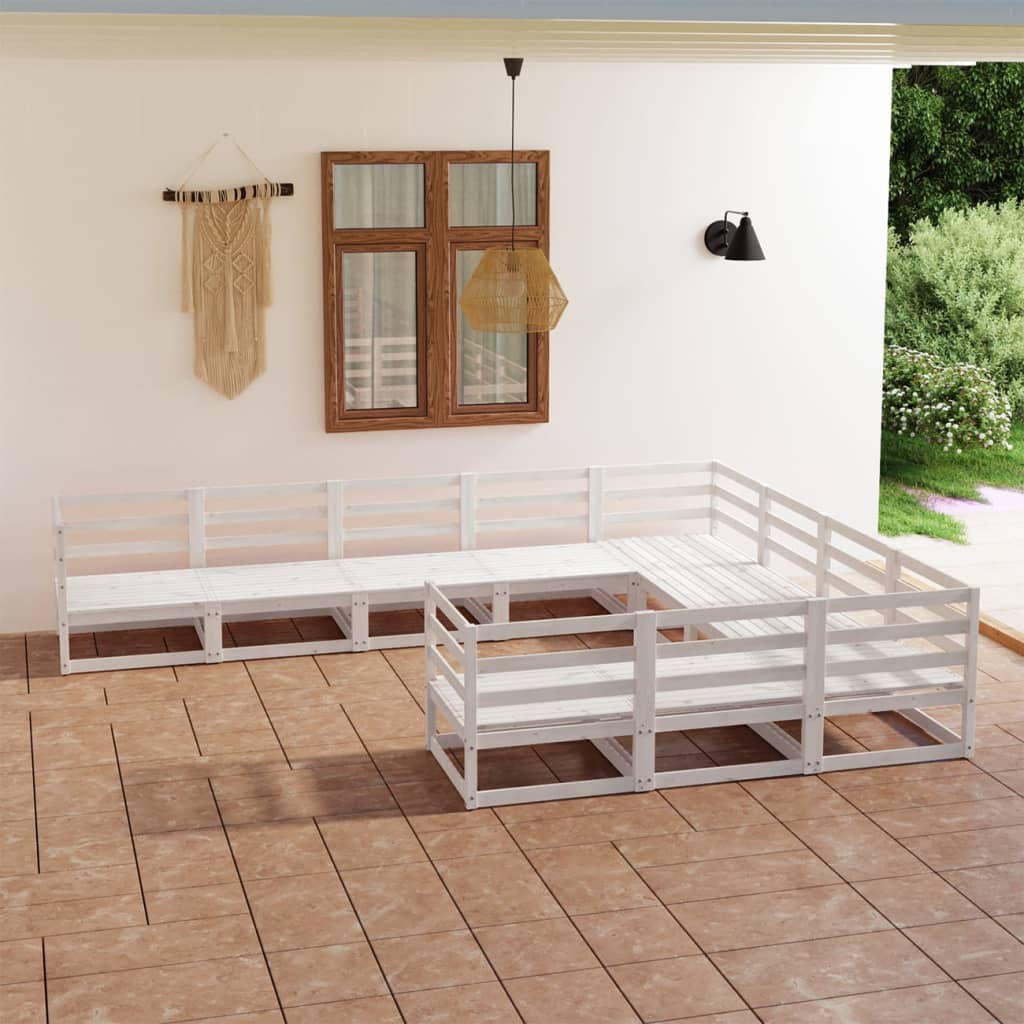 10 pcs conjunto lounge de jardim pinho maciço - Leva - Me - Contigo