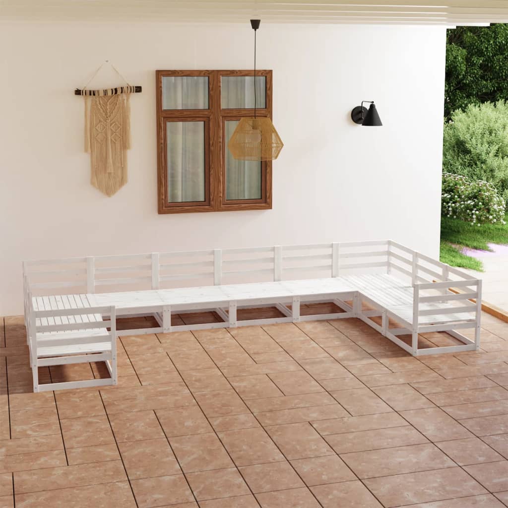 10 pcs conjunto lounge de jardim pinho maciço - Leva - Me - Contigo