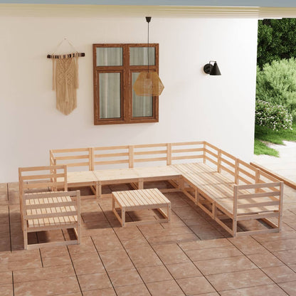 10 pcs conjunto lounge de jardim pinho maciço - Leva - Me - Contigo