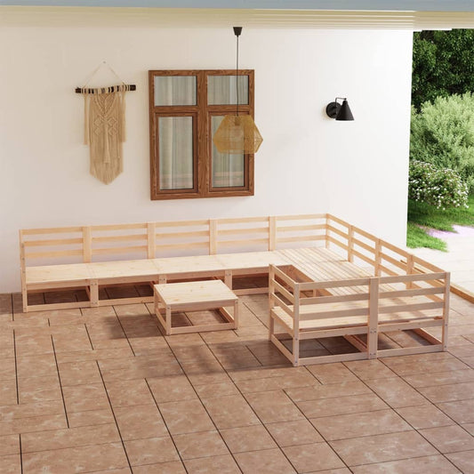 10 pcs conjunto lounge de jardim pinho maciço - Leva - Me - Contigo