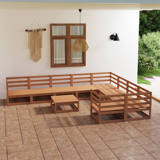 10 pcs conjunto lounge de jardim pinho maciço - Leva - Me - Contigo