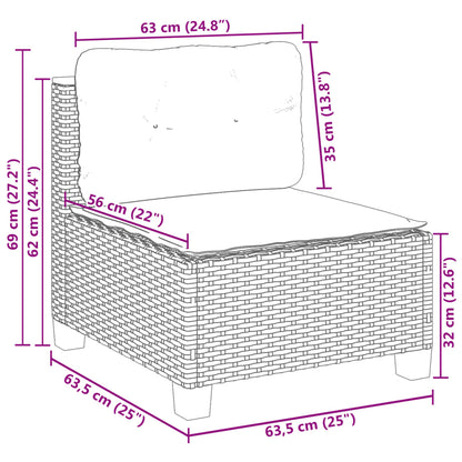 10 pcs conjunto sofás de jardim c/ almofadões vime PE cinzento - Leva - Me - Contigo