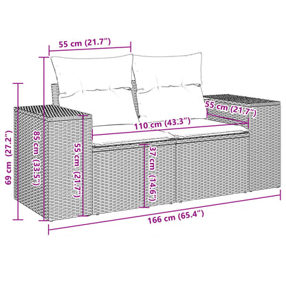 10 pcs conjunto sofás de jardim c/ almofadões vime PE preto - Leva - Me - Contigo