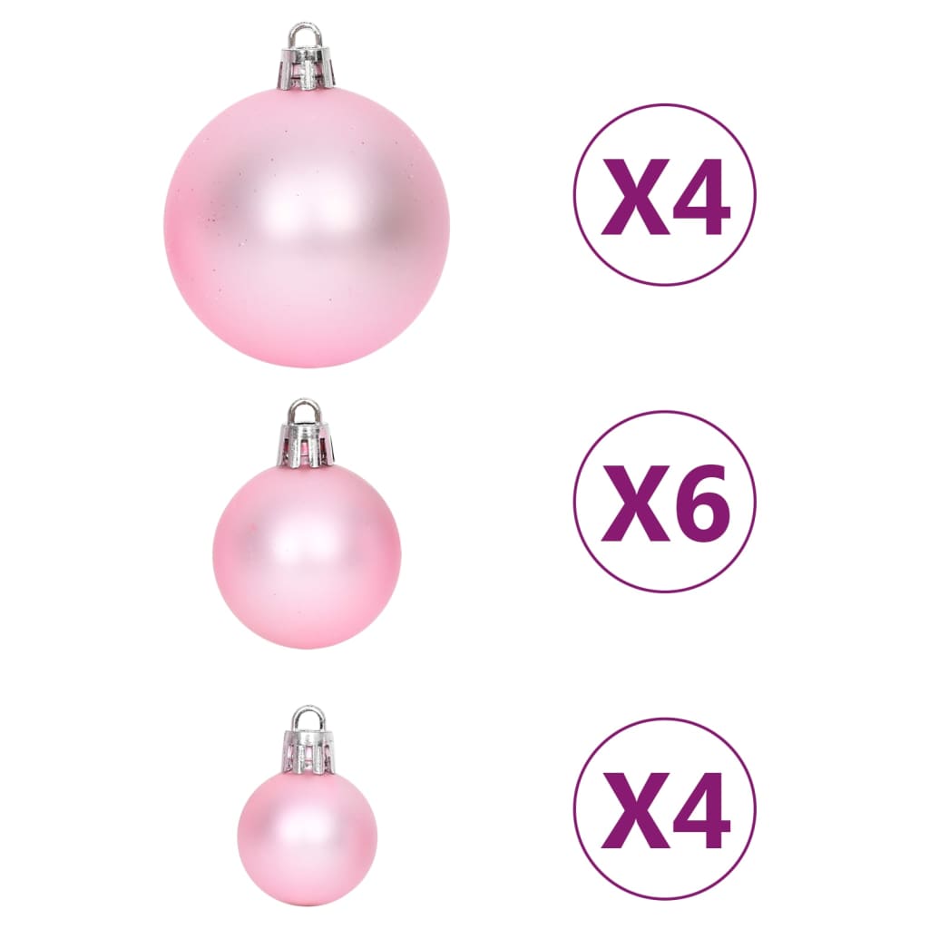 108 pcs conjunto de enfeites de Natal branco e rosa - Leva - Me - Contigo